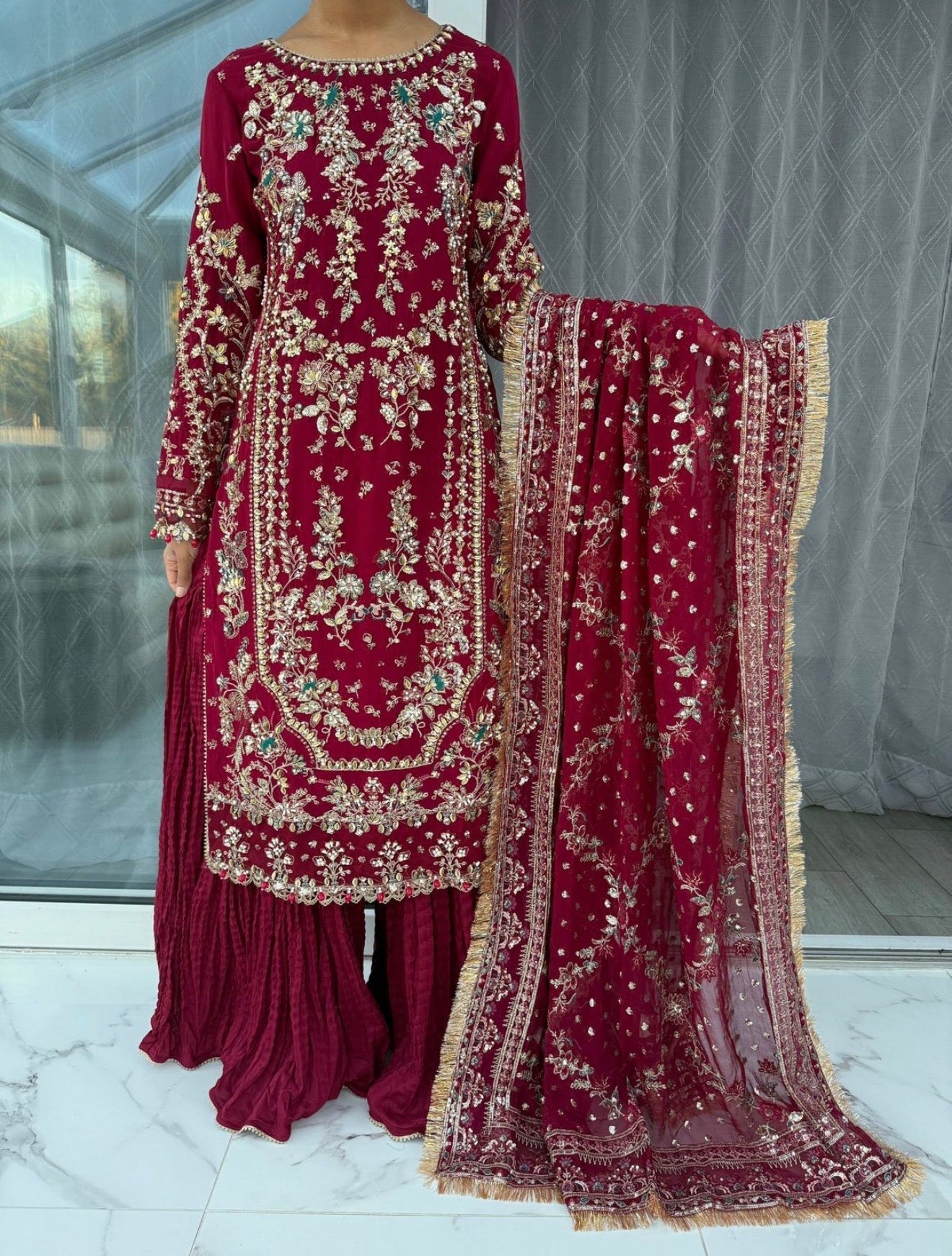 Beautiful designer plazo suit