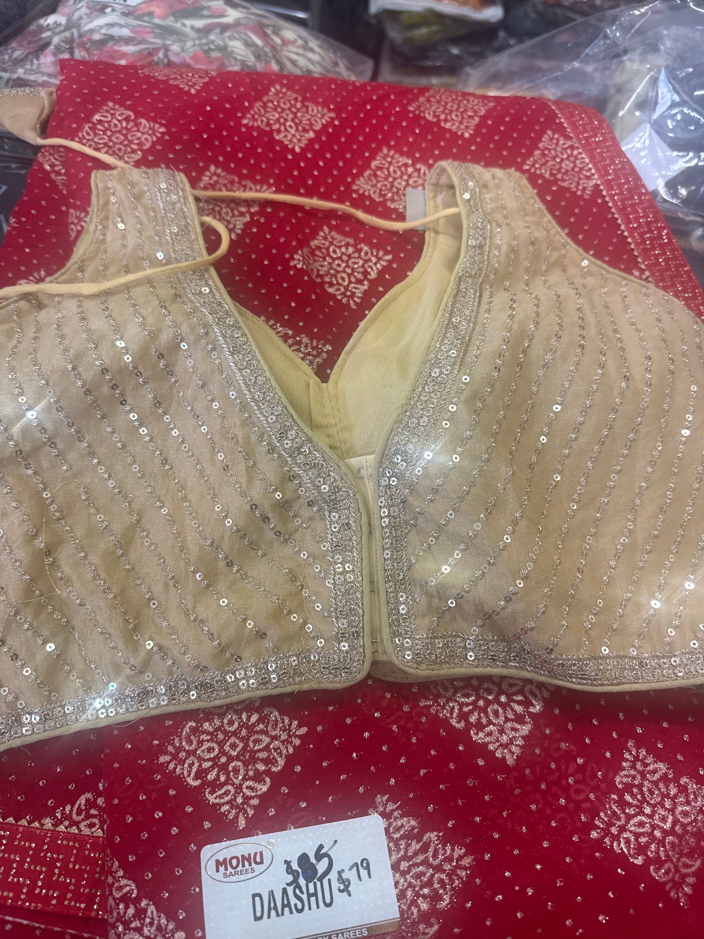 Beautiful designer saree blouse combo