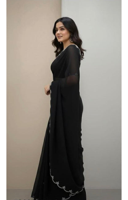 Beautiful designer geogrette saree