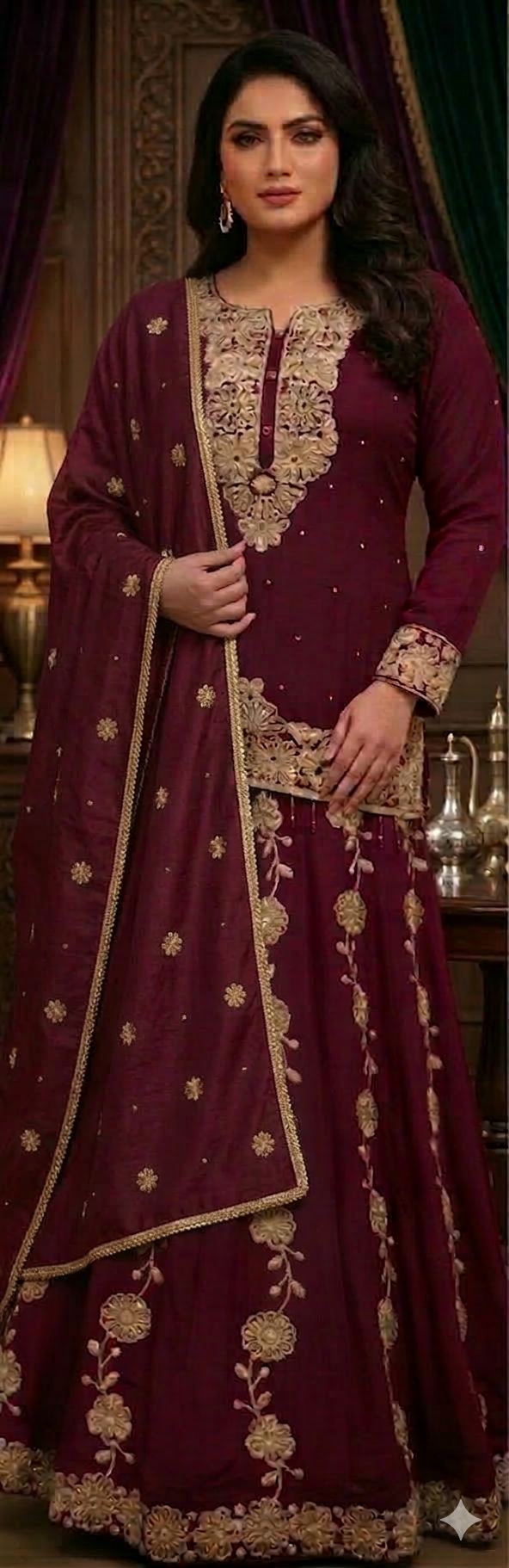 Beautiful designer long top lengha