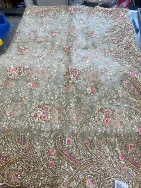 Beautiful designer fully embroidery net saree