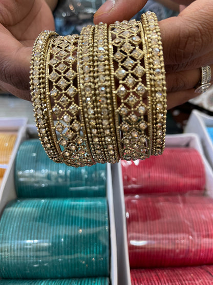 Beautiful designer stone bangles set