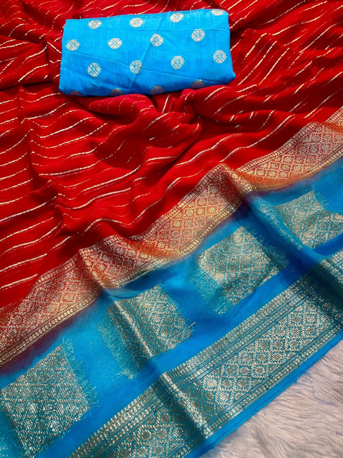 Beautiful designer geogrette saree