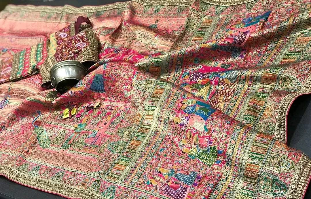 Beautiful designer Pure Kanni Silk Woven Sarees with Ready Blouse and Sabysachi Border