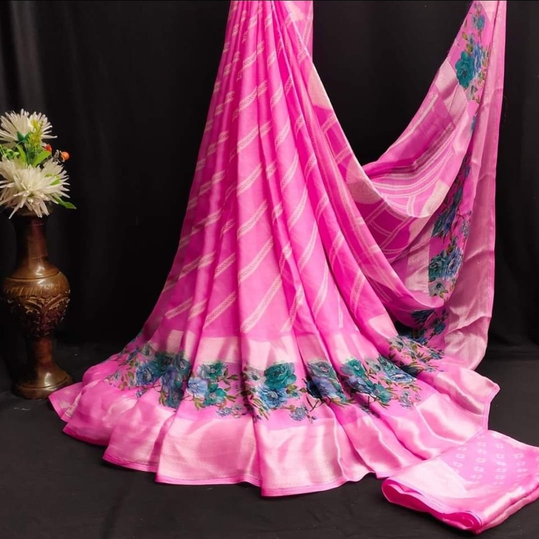 Beautiful designer geogrette floral saree