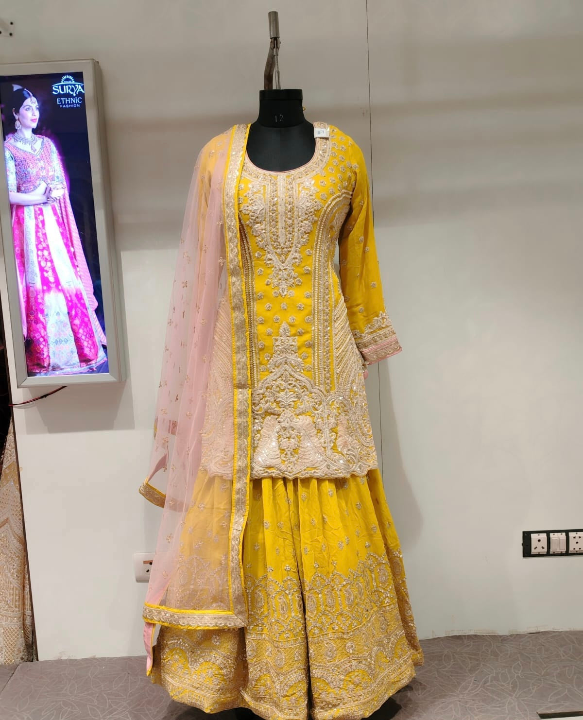 Beautiful designer heavily embroidery sharara suit