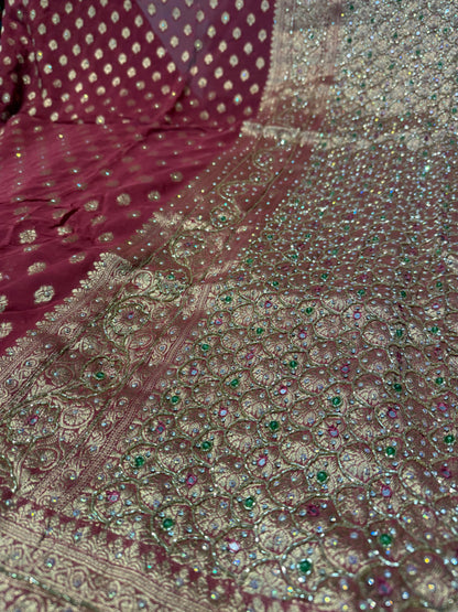 Beautiful designer pure geogrette fully Embroidery saree