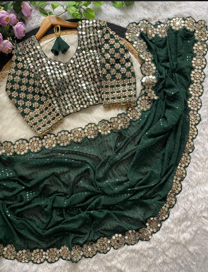 Beautiful designer Designer Mirror Work sarees