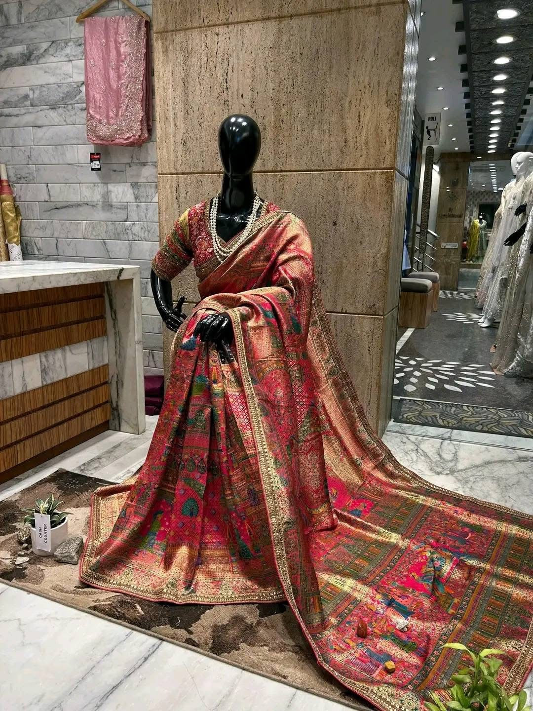 Beautiful designer Pure Kanni Silk Woven Sarees with Ready Blouse and Sabysachi Border