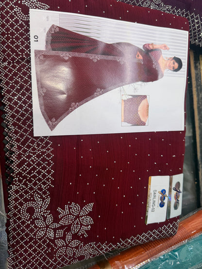 Beautiful designer chiffon  saree
