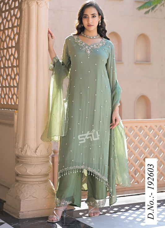 Beautiful designer Pakistani style plazo suit