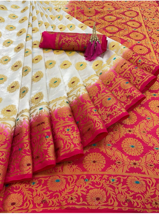 Beautiful designer Women’s Silk Blend Banarasi Saree