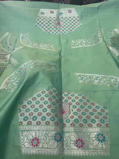 Beautiful designer semi stitch silk lengha