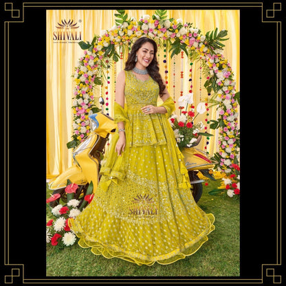 Beautiful designer long top lengha choli