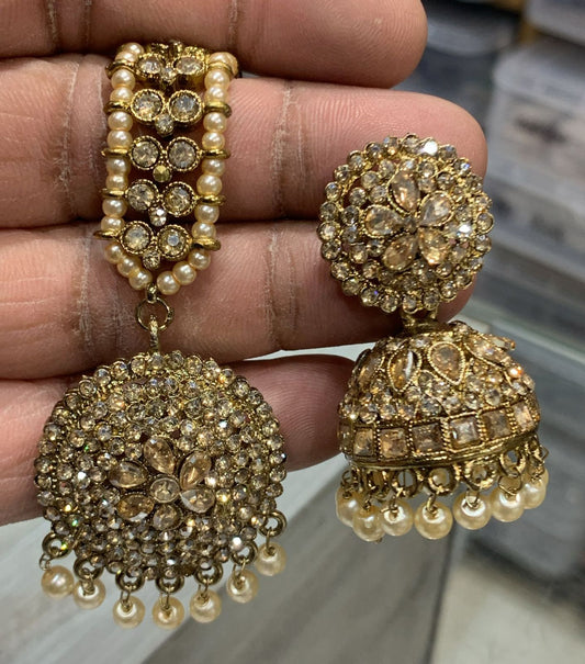 Beautiful designer jhumki earing and tikkah set