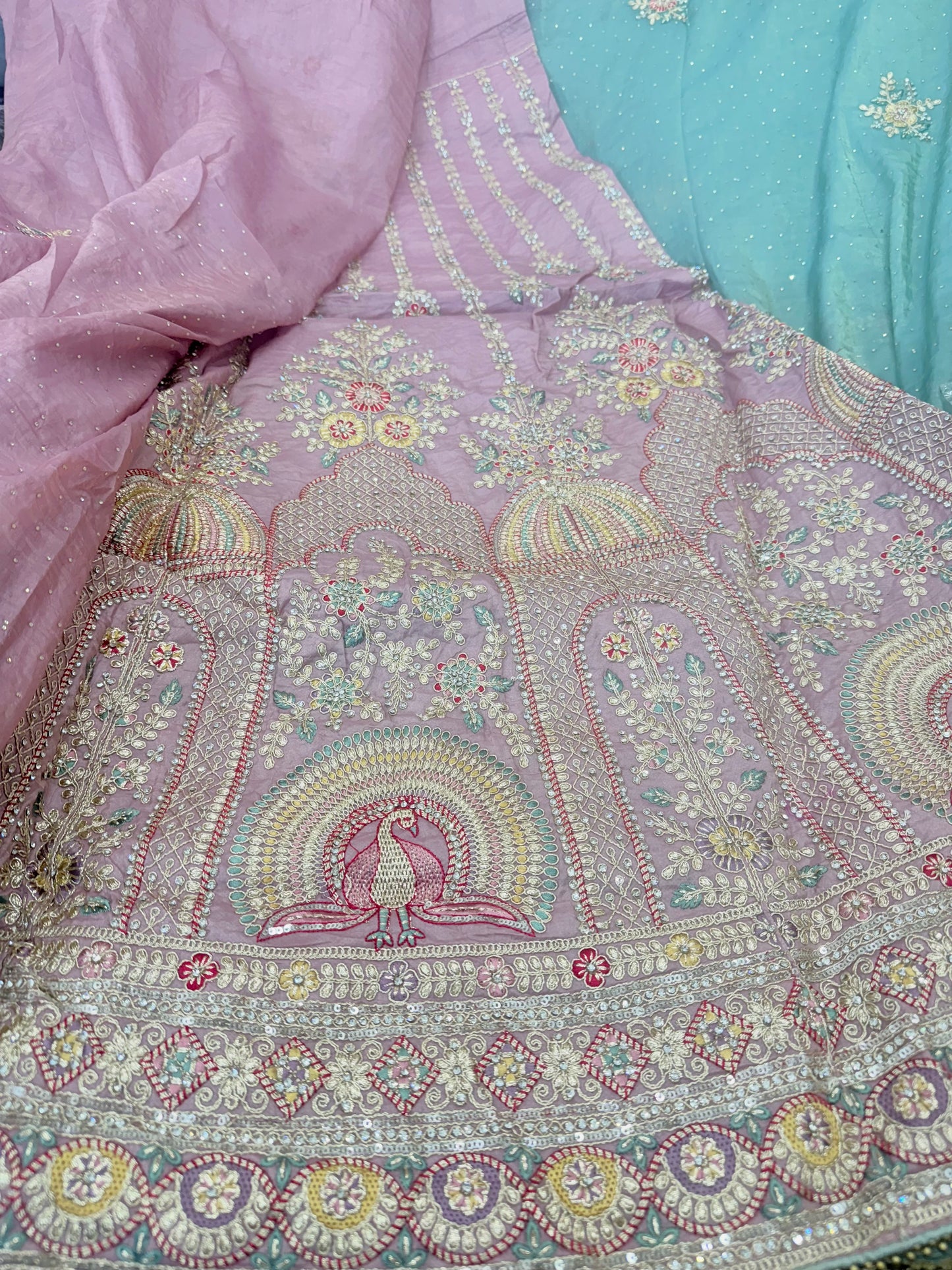 Beautiful designer silk lengha saree