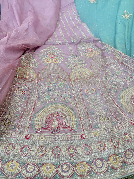 Beautiful designer silk lengha saree