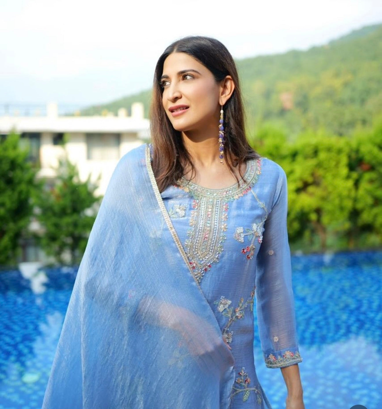 Beautiful designer plazo suit