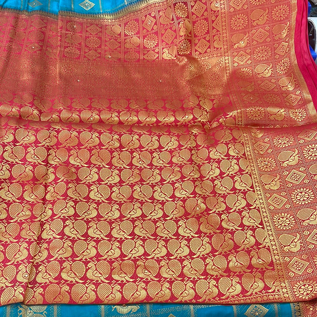 Beautiful designer box silk saree