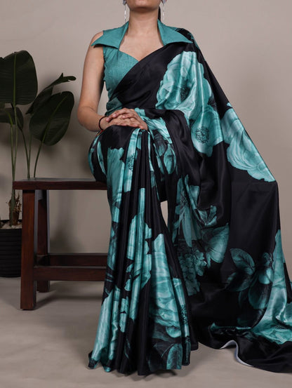 Beautiful designer satin silk saree