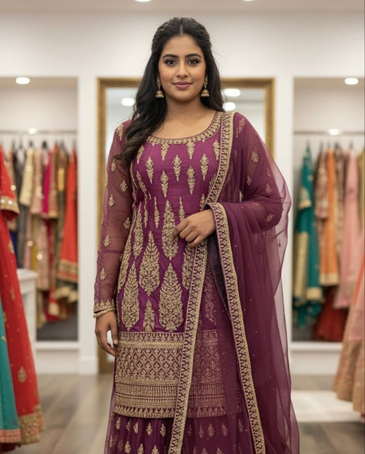 Beautiful designer long top lengha choli