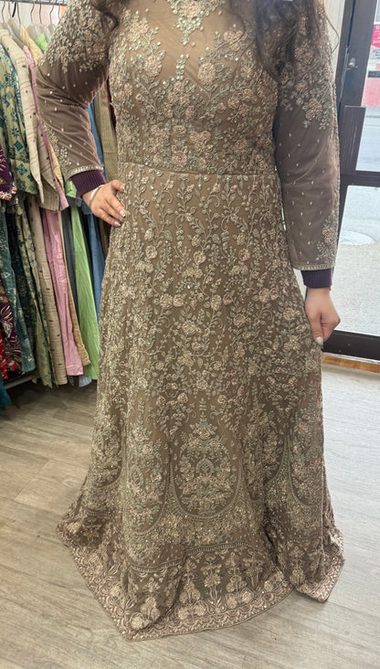 Beautiful designer fully embroidery gown