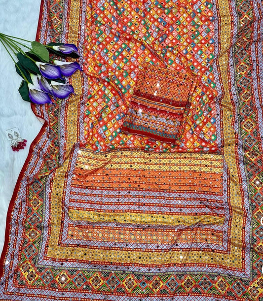 Beautiful designer multicolor saree
