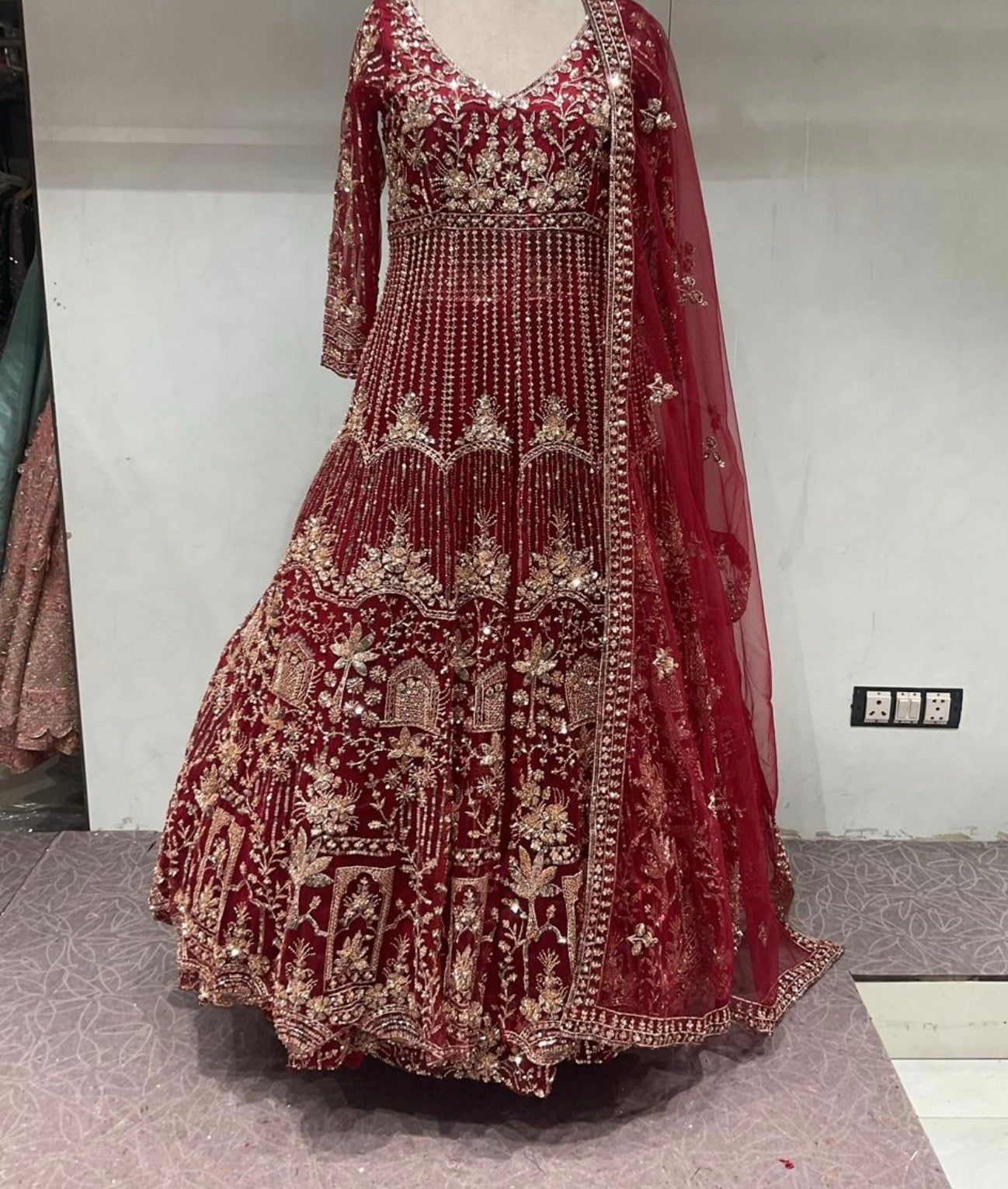 Beautiful designer long top lengha