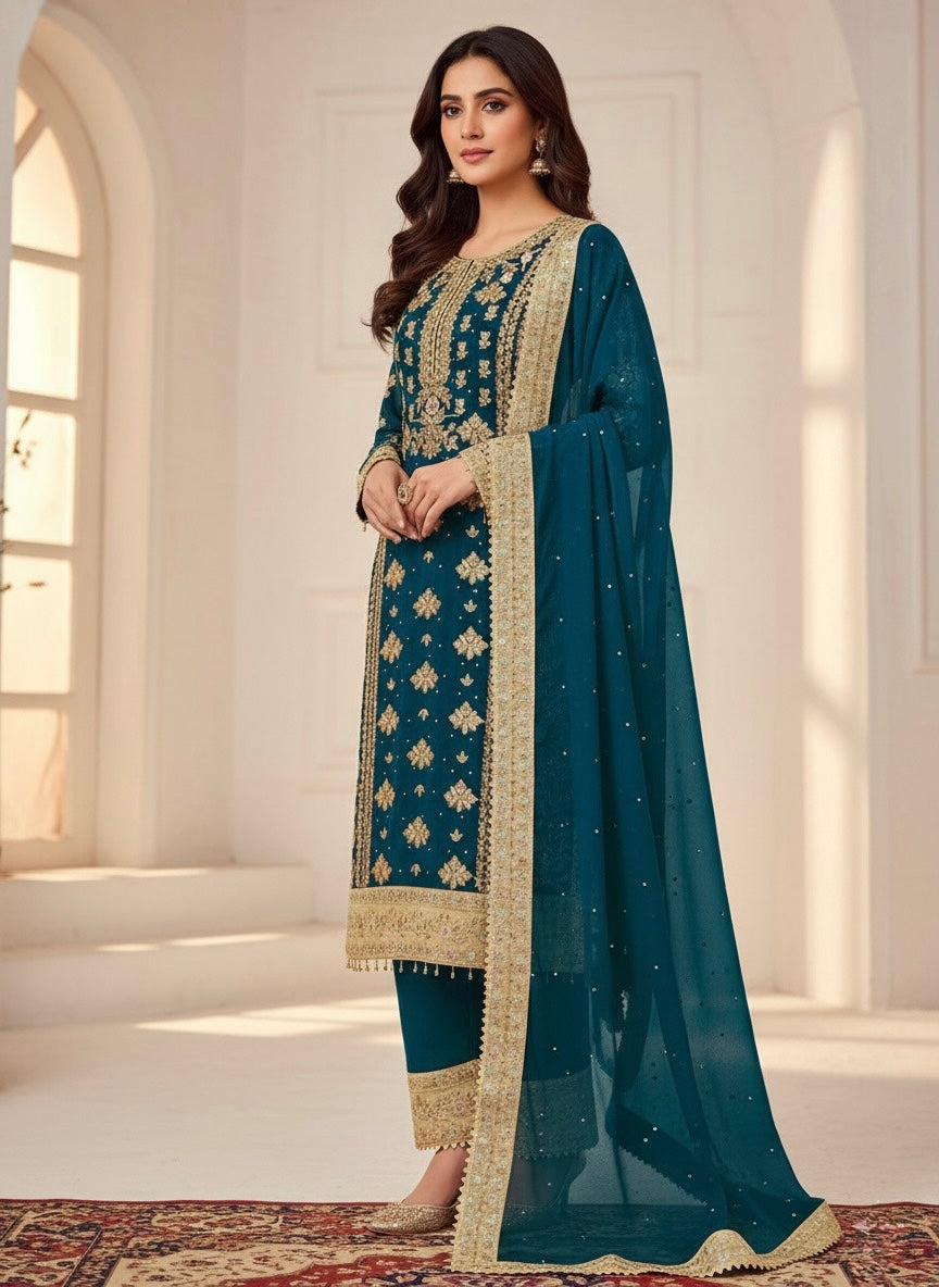 Beautiful designer plazo suit