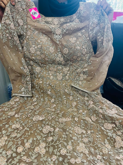 Beautiful designer fully embroidery gown