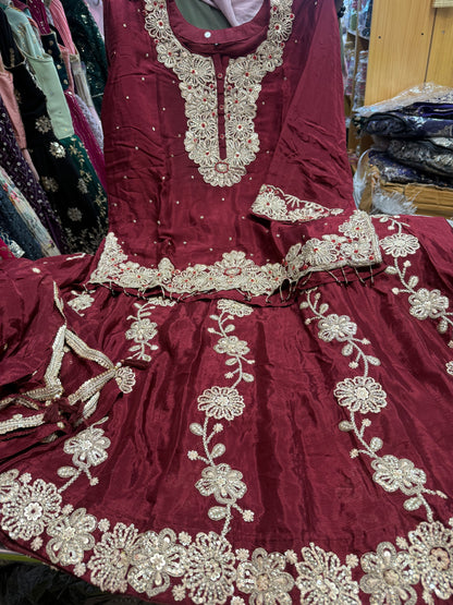 Beautiful designer long top lengha