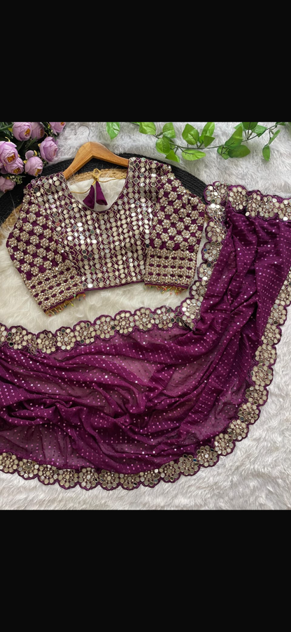 Beautiful designer Designer Mirror Work sarees