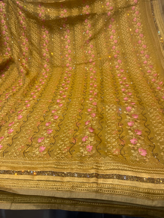 Beautiful designer fully Embroidery saree