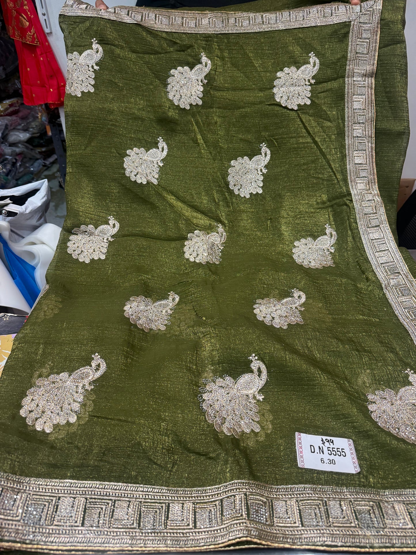 Beautiful designer hand embroidery jimmy choo  saree