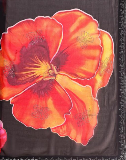 Beautiful designer Swarovski work floral saree