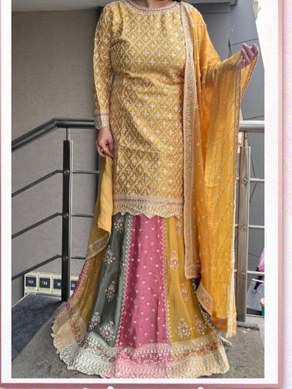 Beautiful designer long top lengha choli