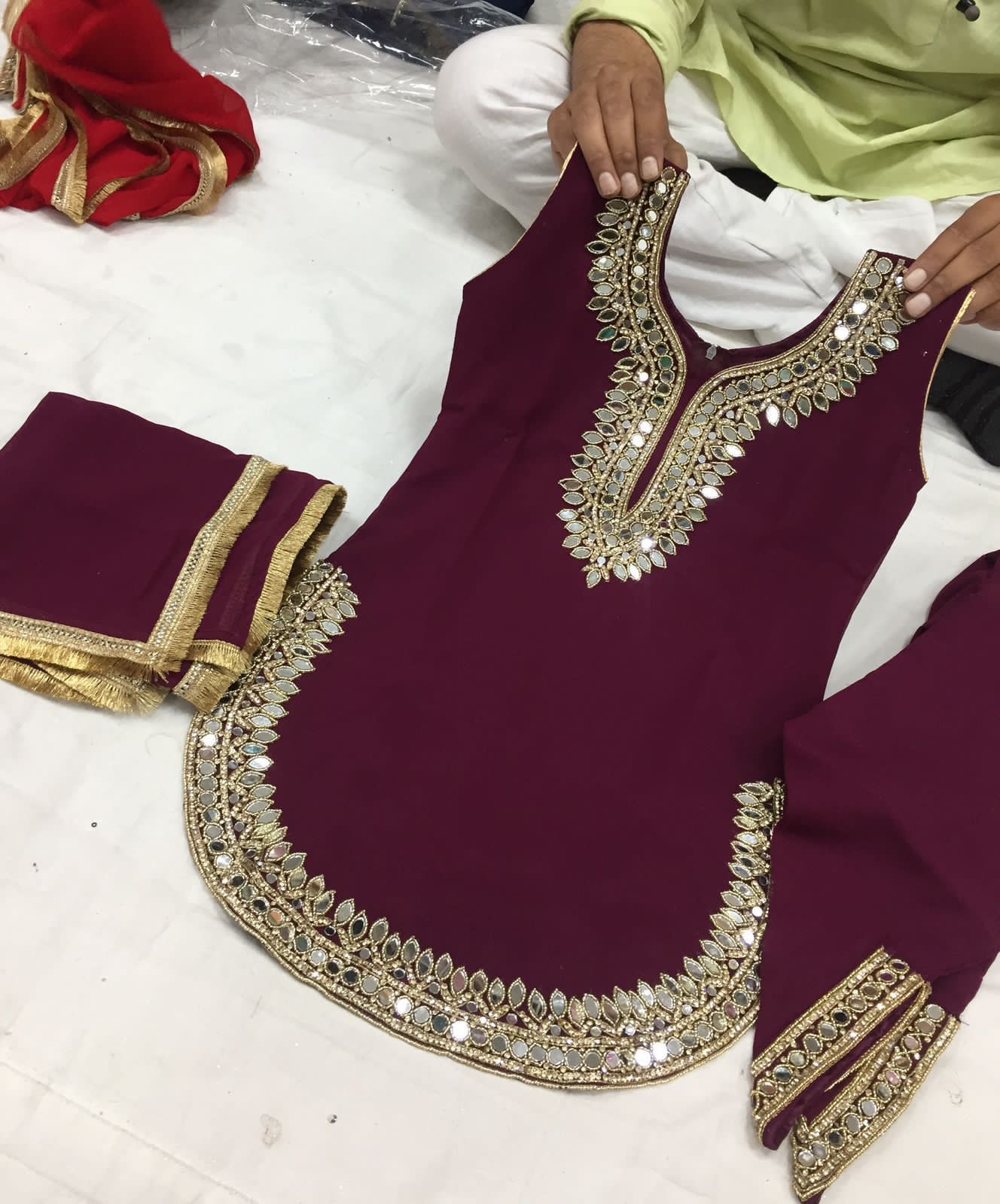 Beautiful designer dhoti suit