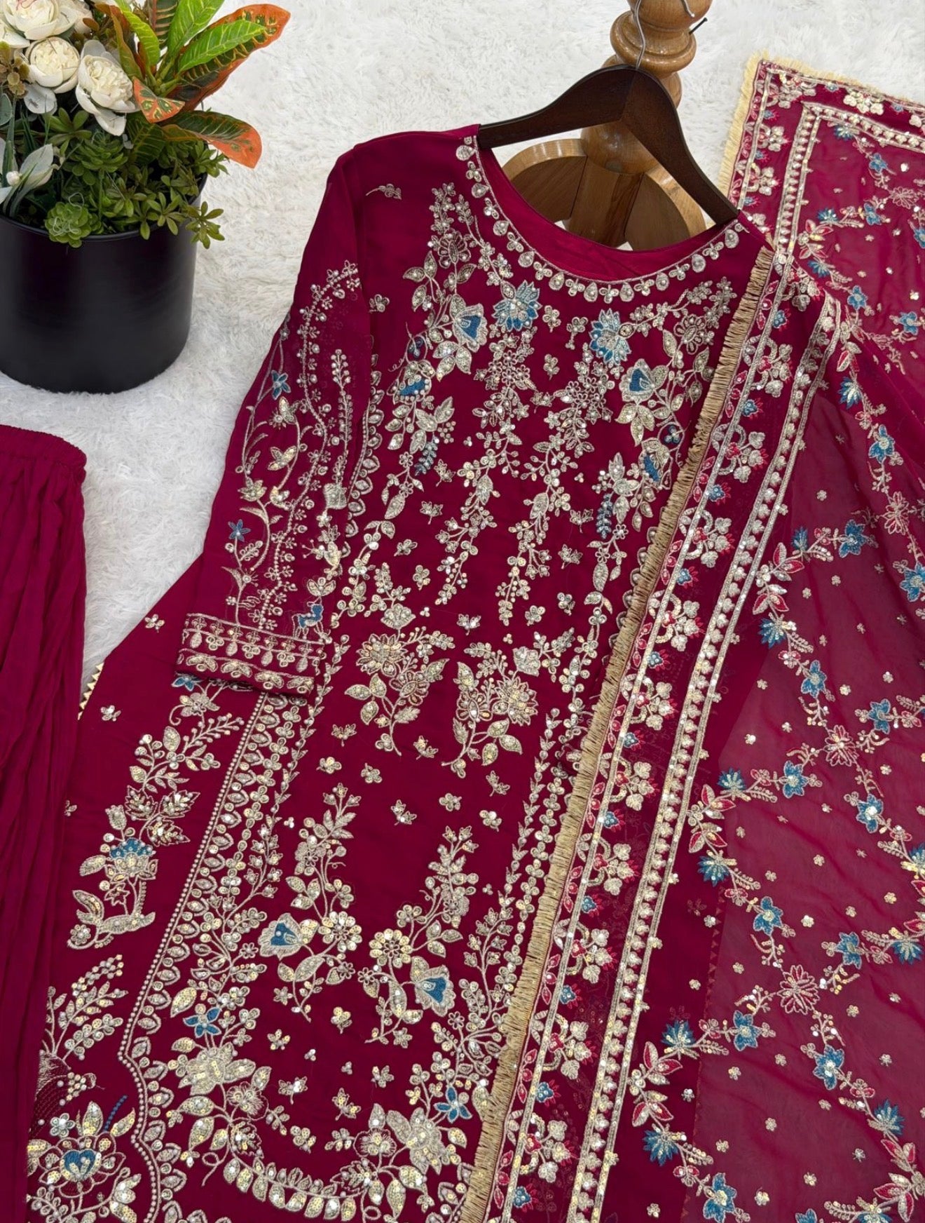 Beautiful designer plazo suit