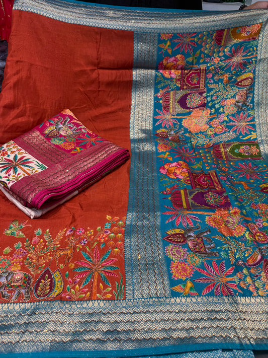 Beautiful designer pure silk saree