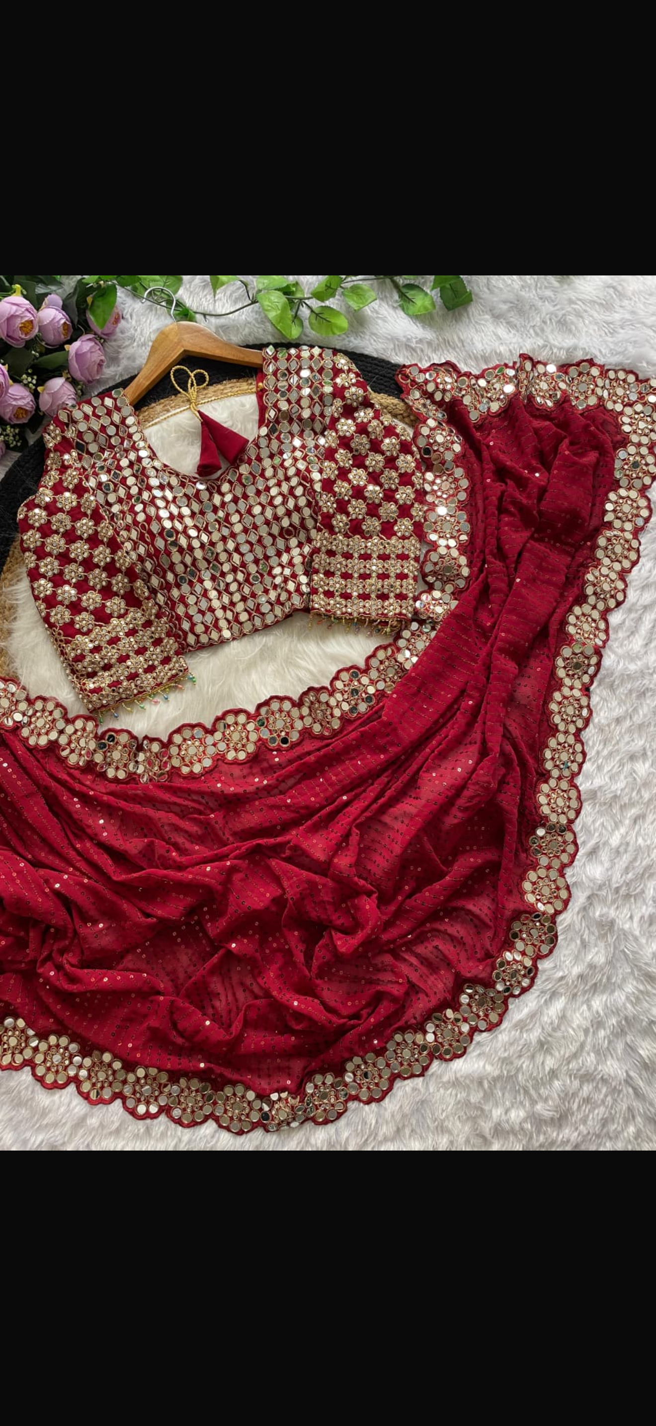 Beautiful designer Designer Mirror Work sarees