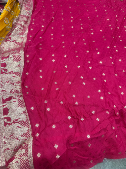 Beautiful designer silk saree with matching silk dupatta