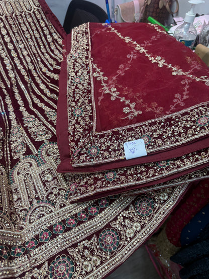 Beautiful designer bridal velvet unstitched lengha