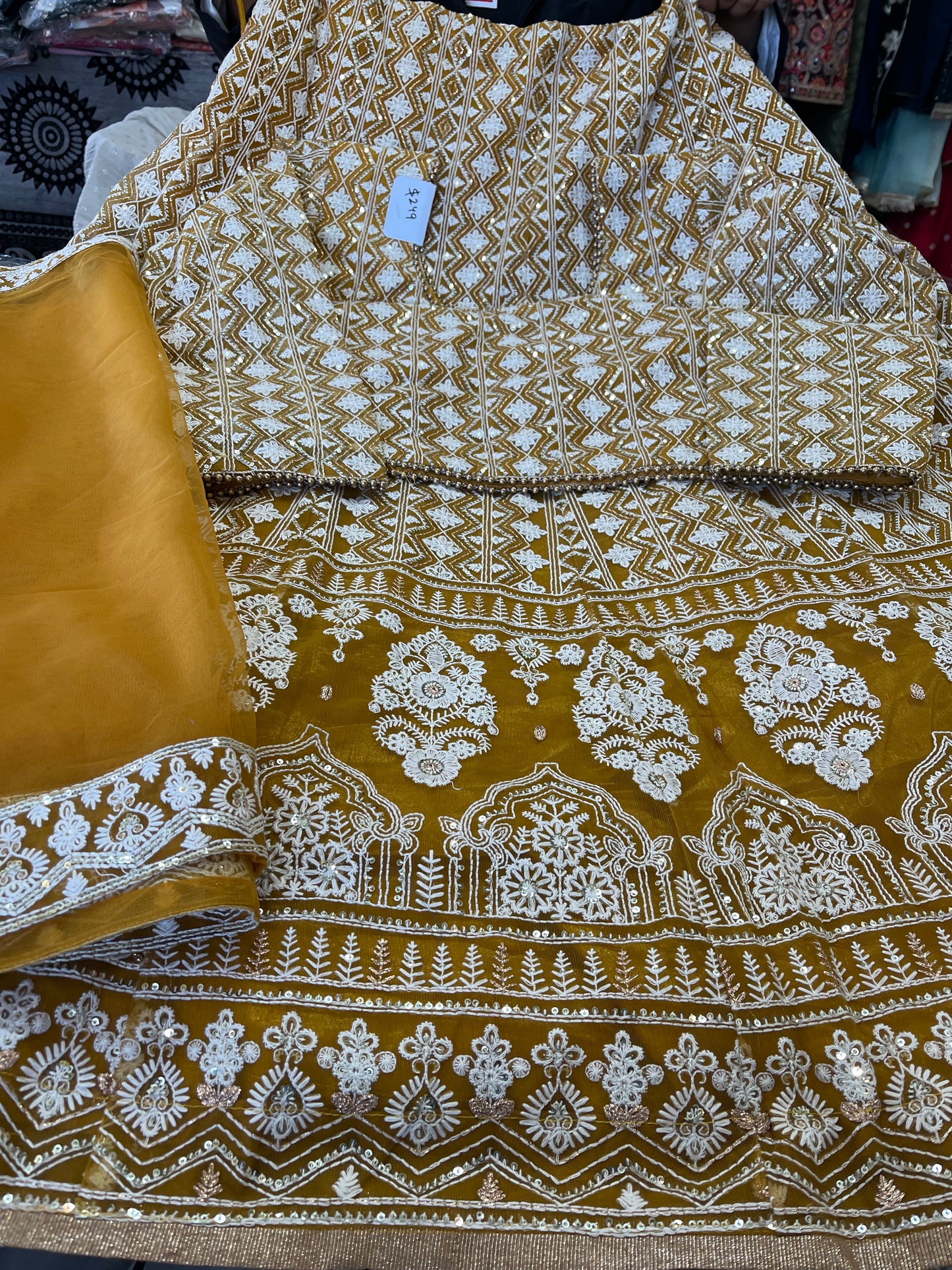 Beautiful designer lucknowi embroidery readymade lengha choli