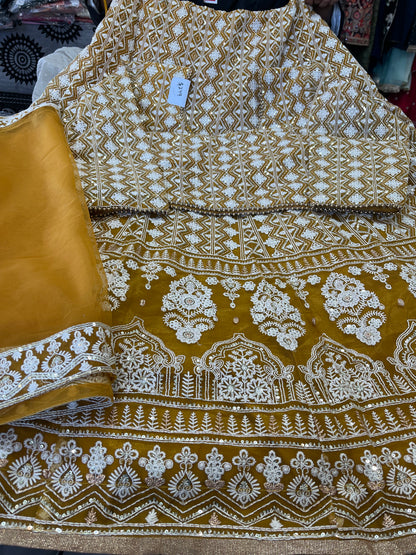 Beautiful designer lucknowi embroidery readymade lengha choli