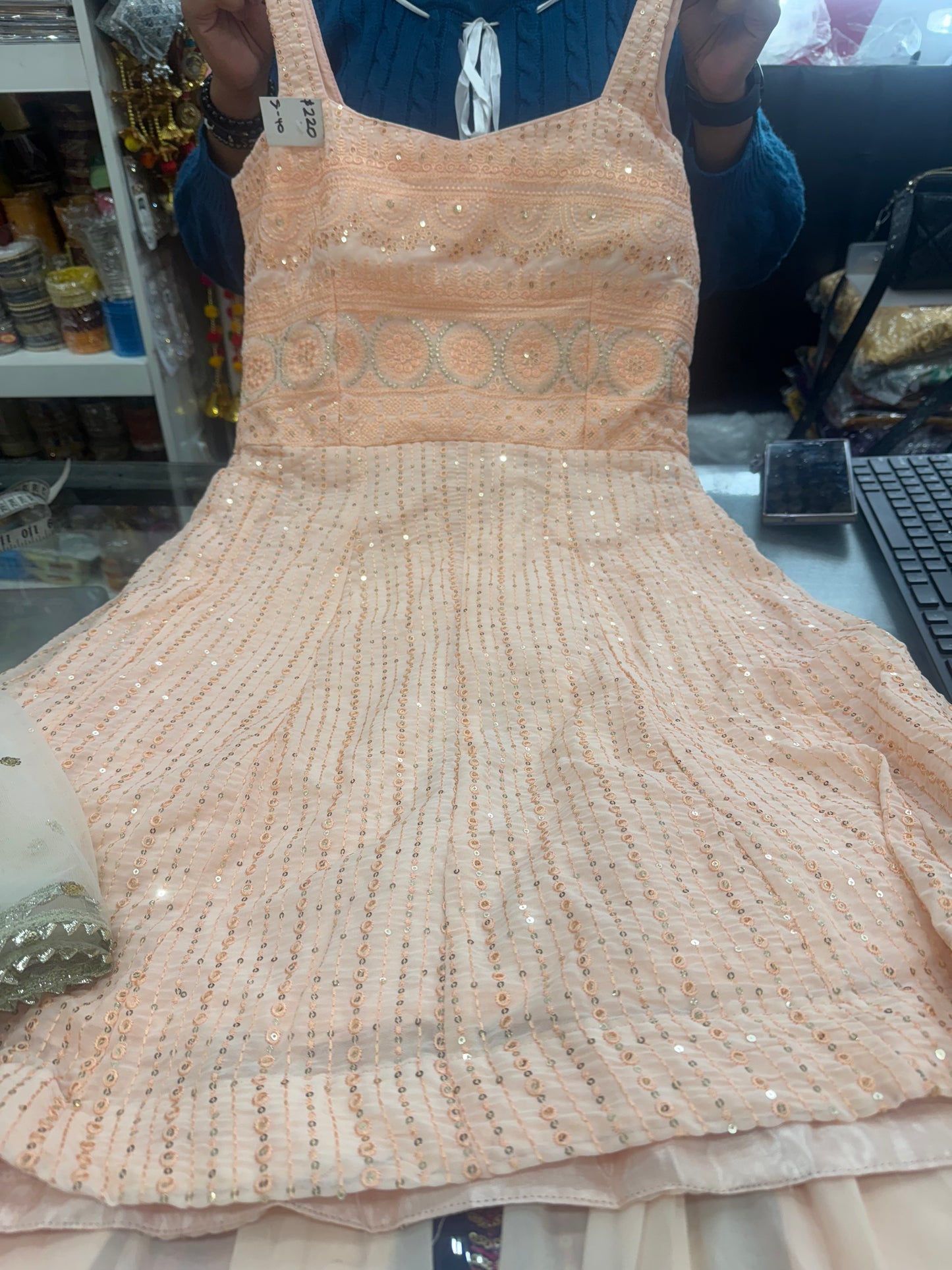 Beautiful designer peplum top Sharara suit