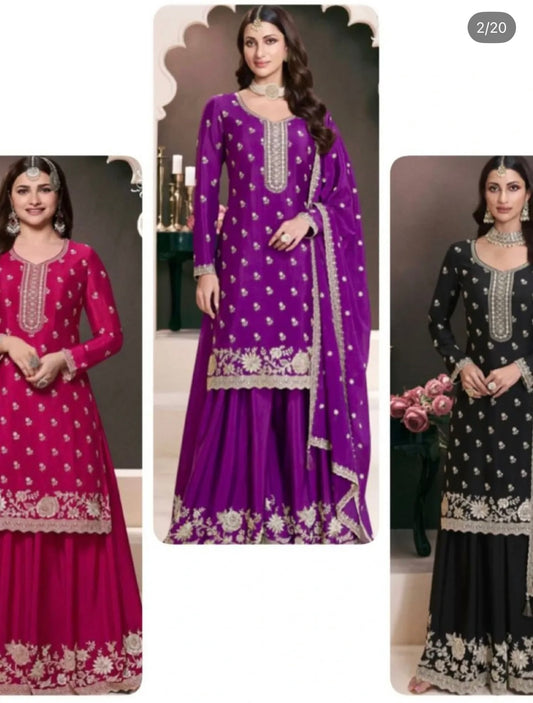 Beautiful designer plazo suit