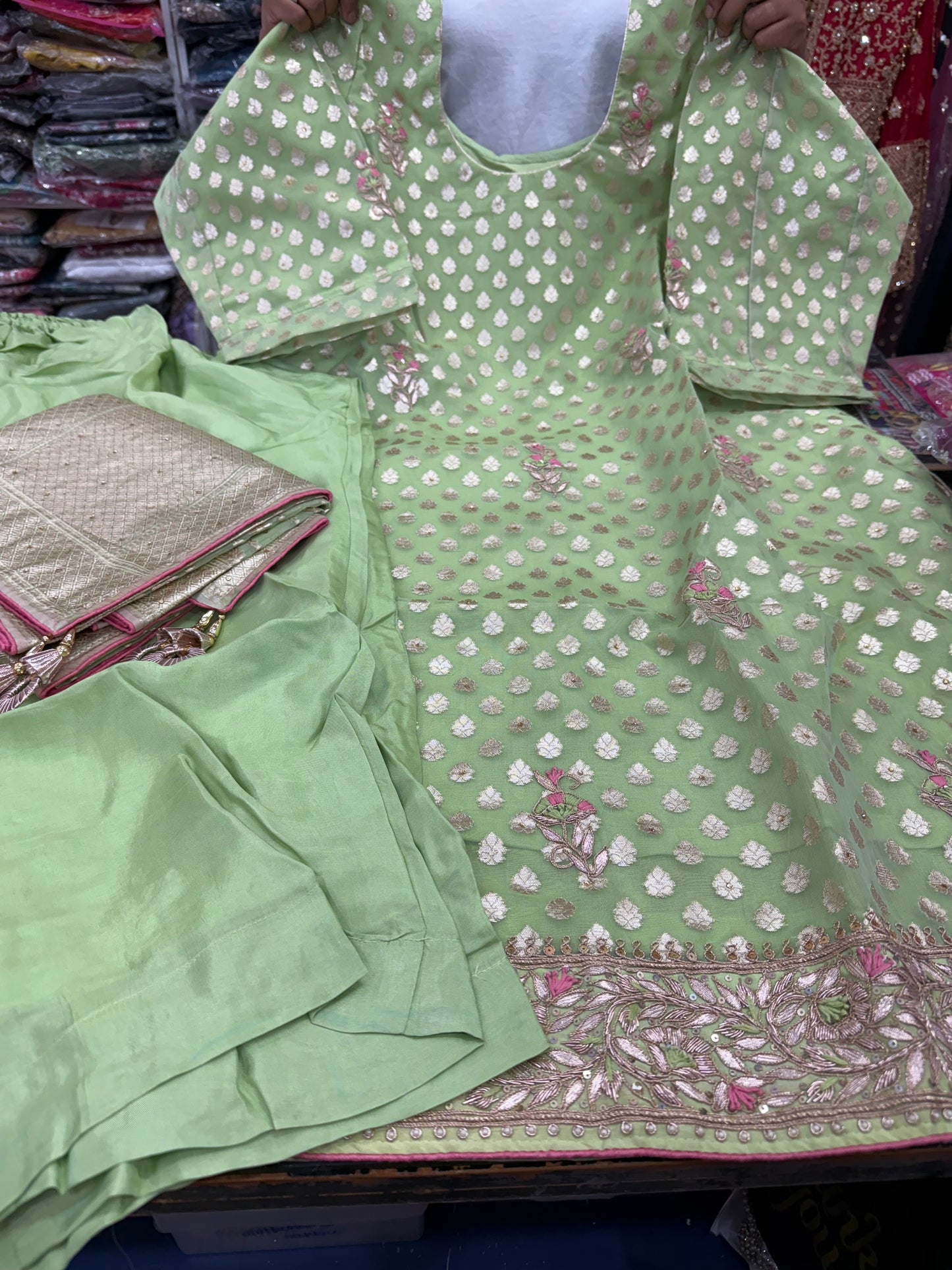 Beautiful designer Pakistani plazo suit