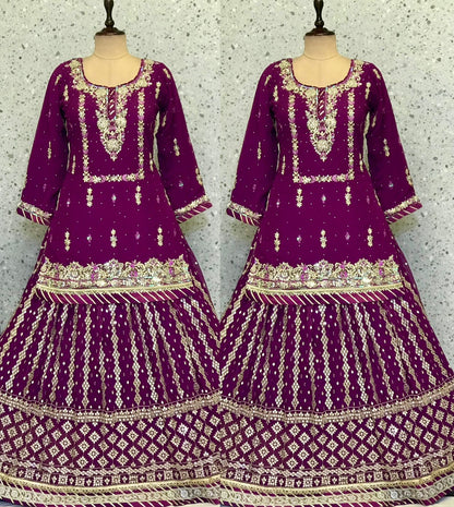 Beautiful designer long top lengha