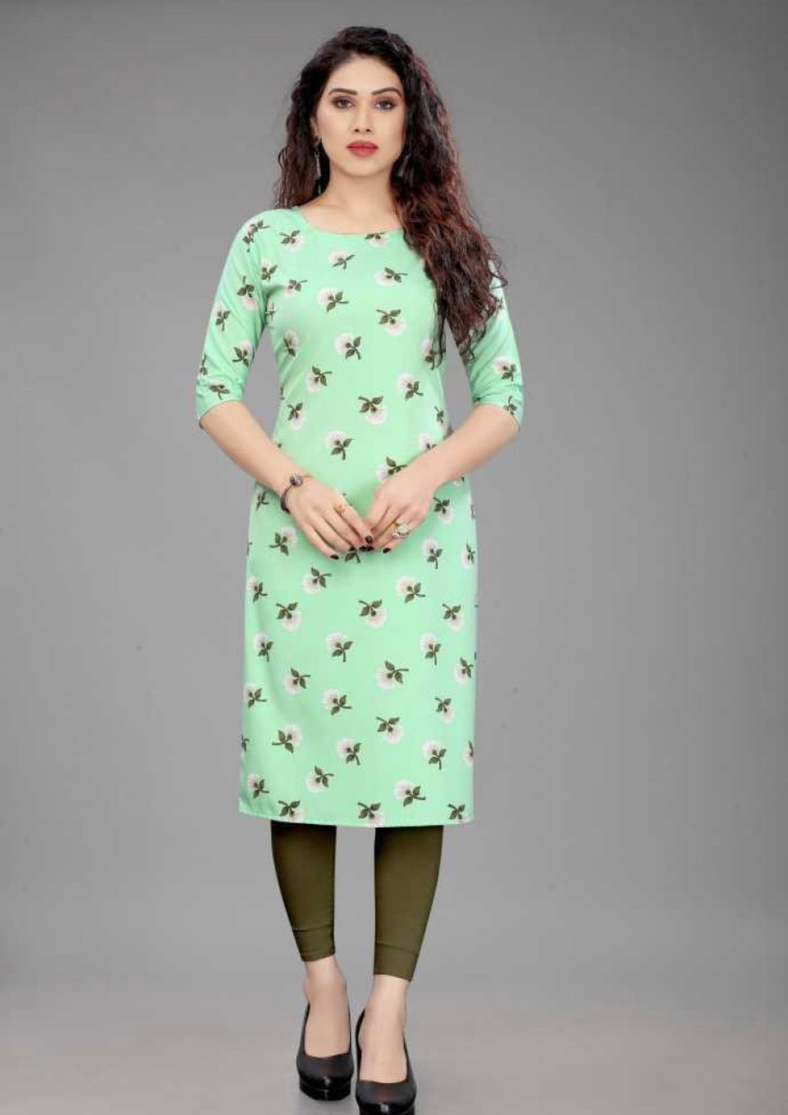 Beautiful Floral Printed Straight Kurti