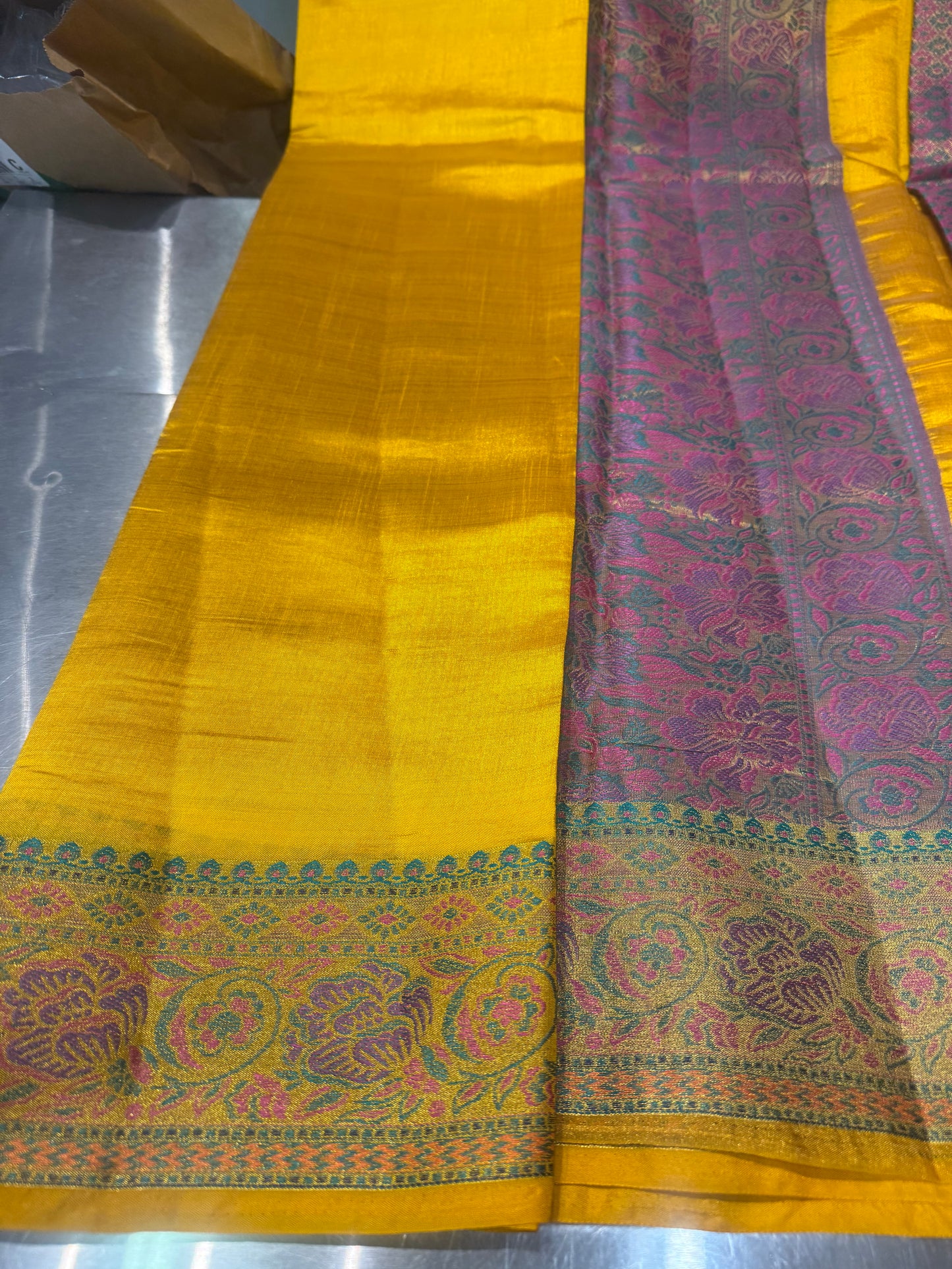 Beautiful designer temple silk saree